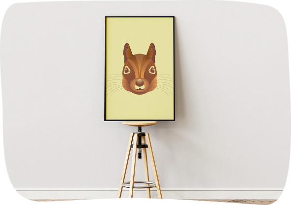 Illustratie eekhoorn kader mockup